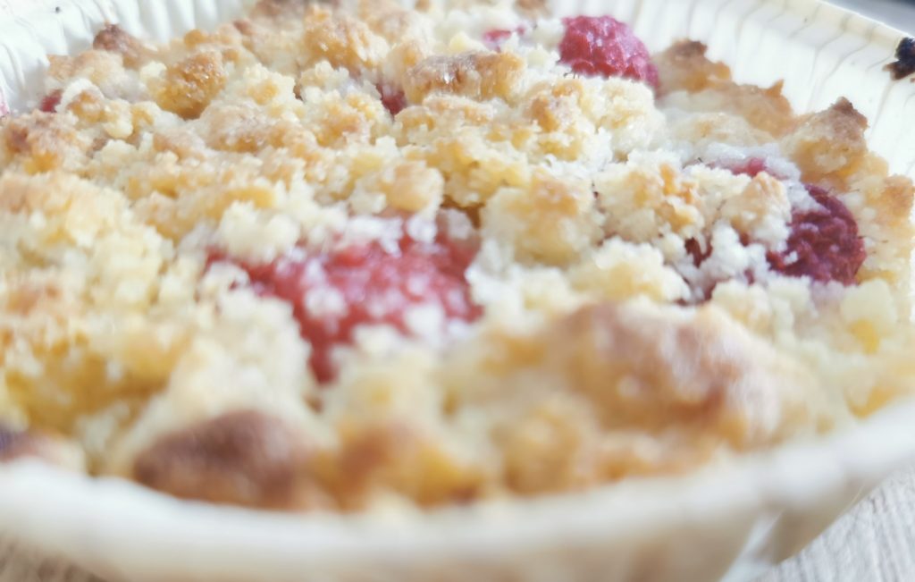 crumble pomme framboise